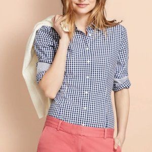Gingham Stretch Cotton Poplin Shirt